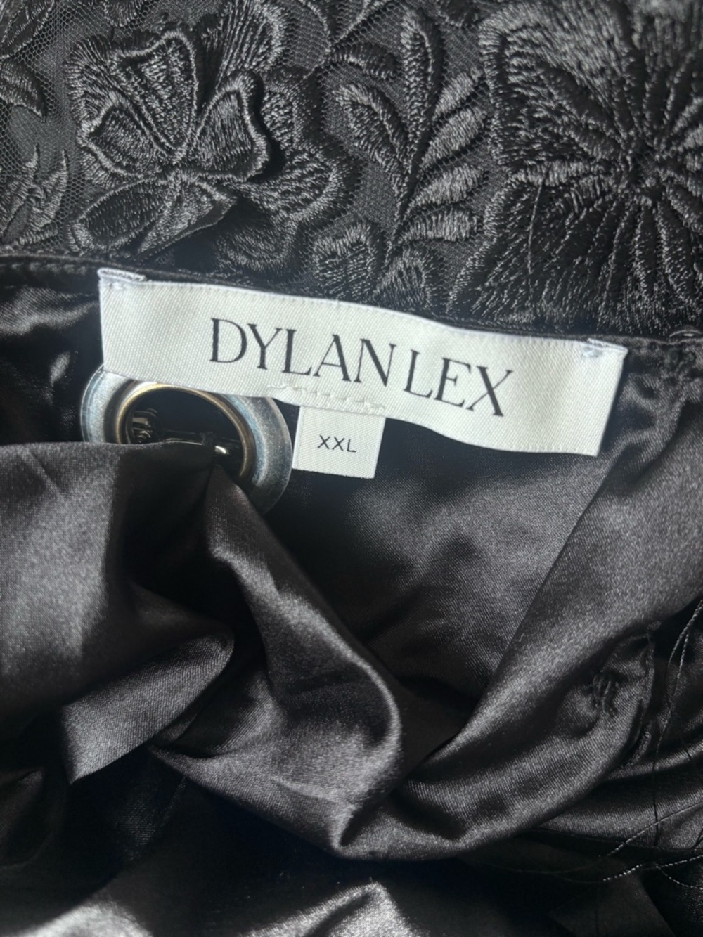 Dylanlex Dlex Tan Chain Strap Fringe Satin Midi Dress Women’s Size XXL NEW - Picture 8 of 10